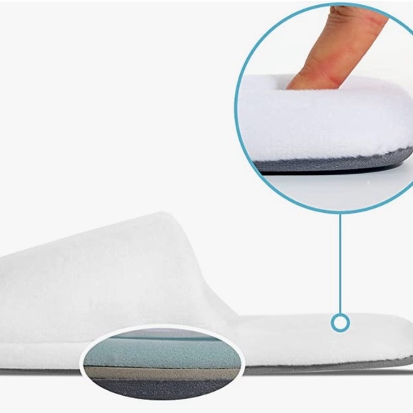 Unisex Tlizzz7 Hotel & Spa Style Slippers,in 3 White Sizes & 1 Silver Grey size - Picture 7 of 16